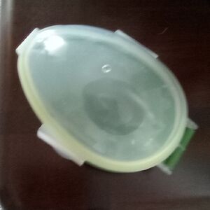 Oval Green and White Container